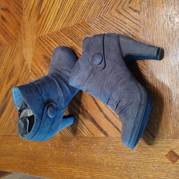 Rampage Faux Suede Ankle Heeled Boots - Picture 1 of 8